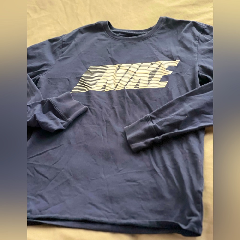 Long Sleeve Navy Nike Shirt